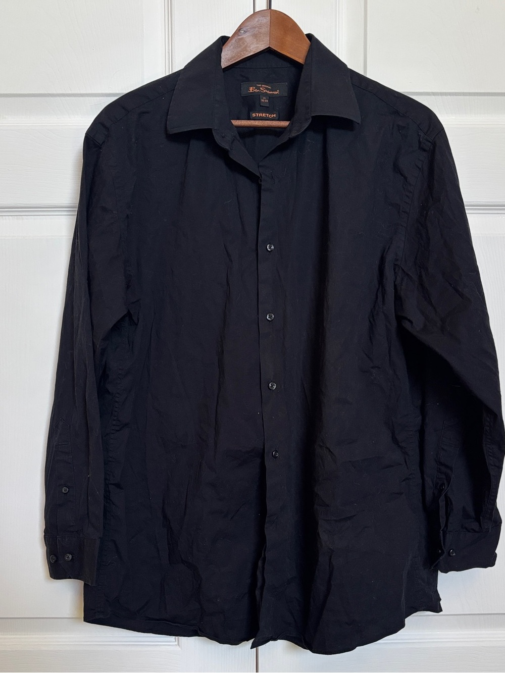 Ben Sherman Black Stretch Button Down Shirt Men’s 17 32/33